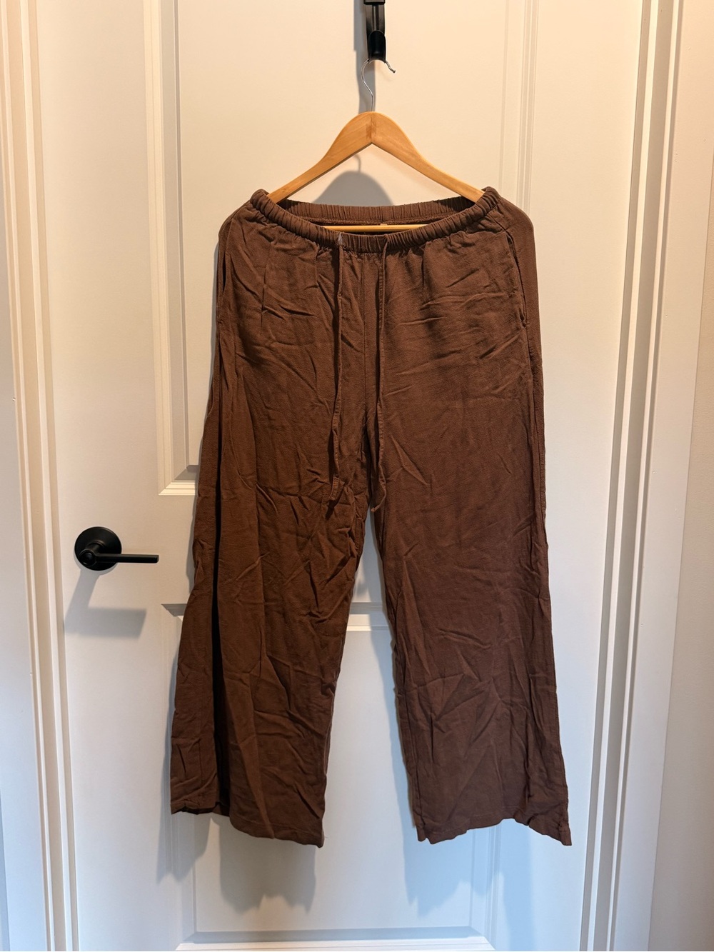 Men's Casual Elastic-Waist Brown Pants